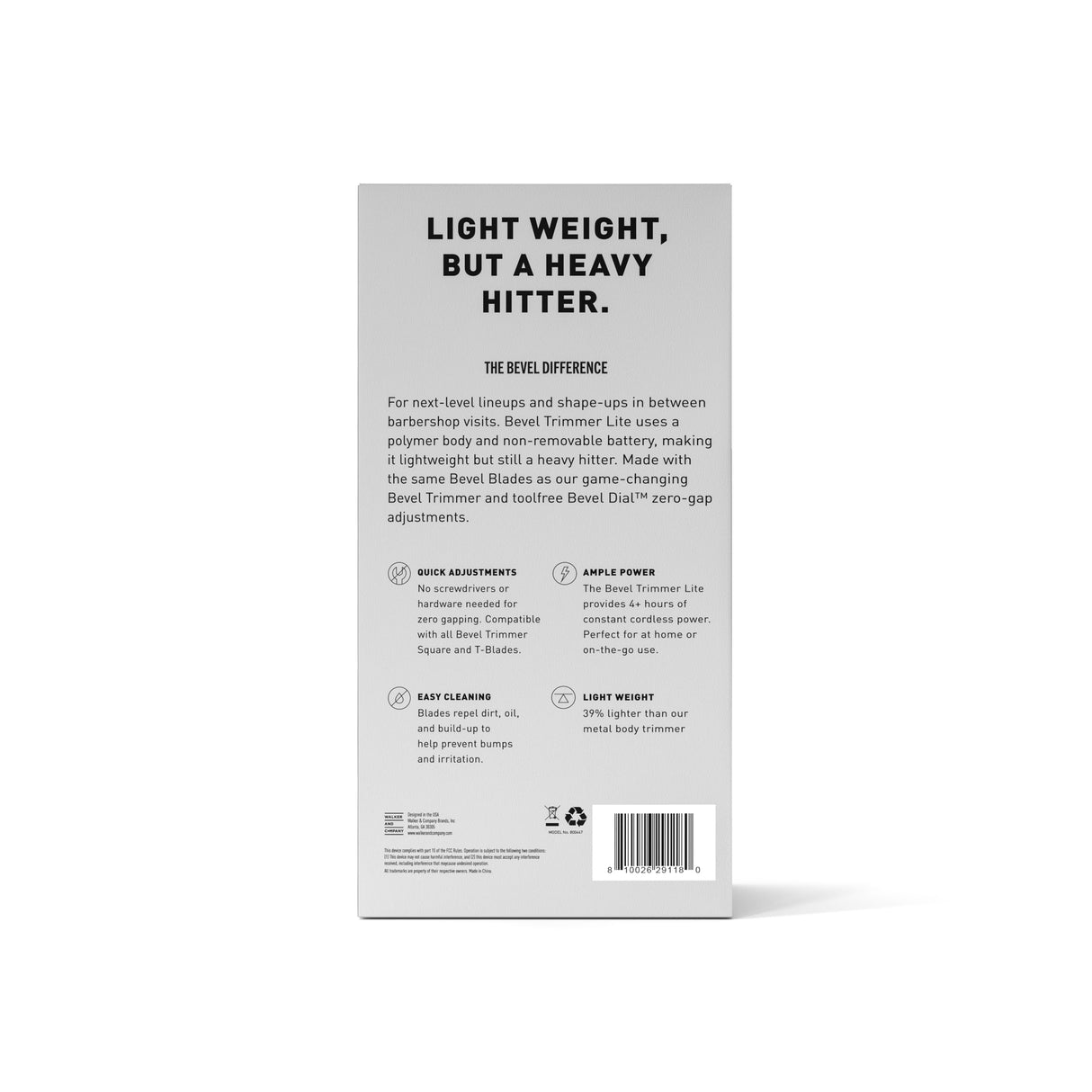 Bevel Beard Travel Trimmer SE for Men - Lightweight Cordless Mustache Trimmer, 4 Hour Rechargeable Battery Life, Tool Free Adjustable Zero Gapped Blade, Barber Supplies, Black (Packaging May Vary)