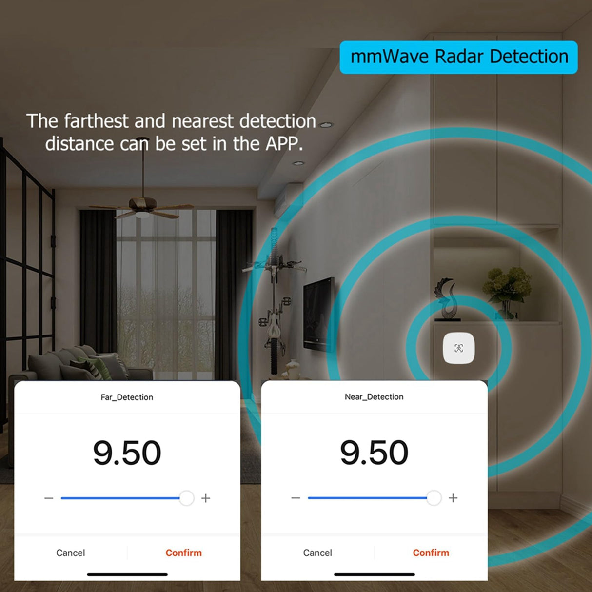 Baglaum 2X WiFi Human Presence Motion Sensor with Luminance/Distance Detection 5/110/220V Tuya Smart Life Home Automation