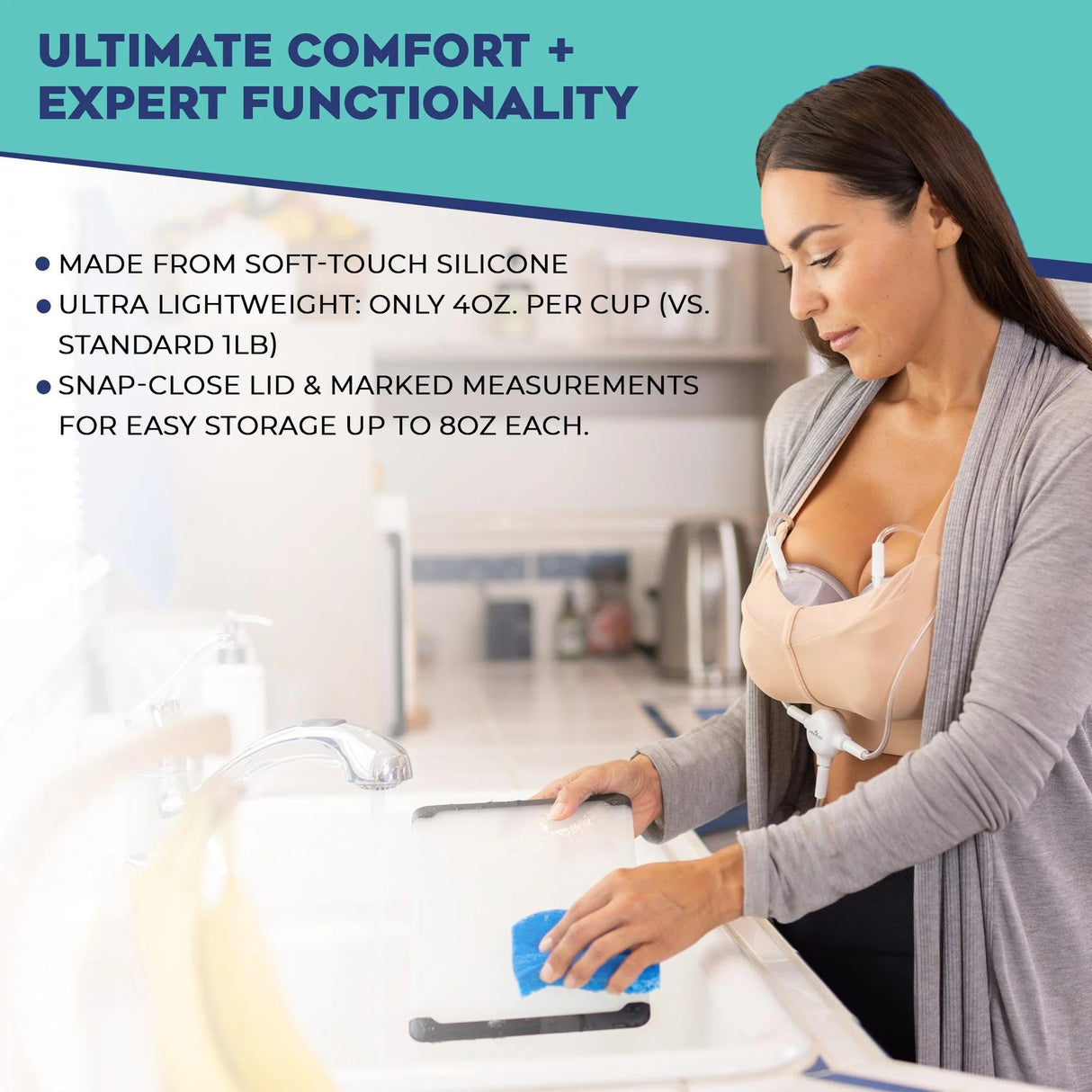 BabyBuddha Hands Free Milk Collection Cups for Breast Pump, 8 Fl Oz per Cup, Milk Containers, Compatible with BabyBuddha Breast Pump, Wearable Cups, Small, 2 Pack (22 to 24mm)