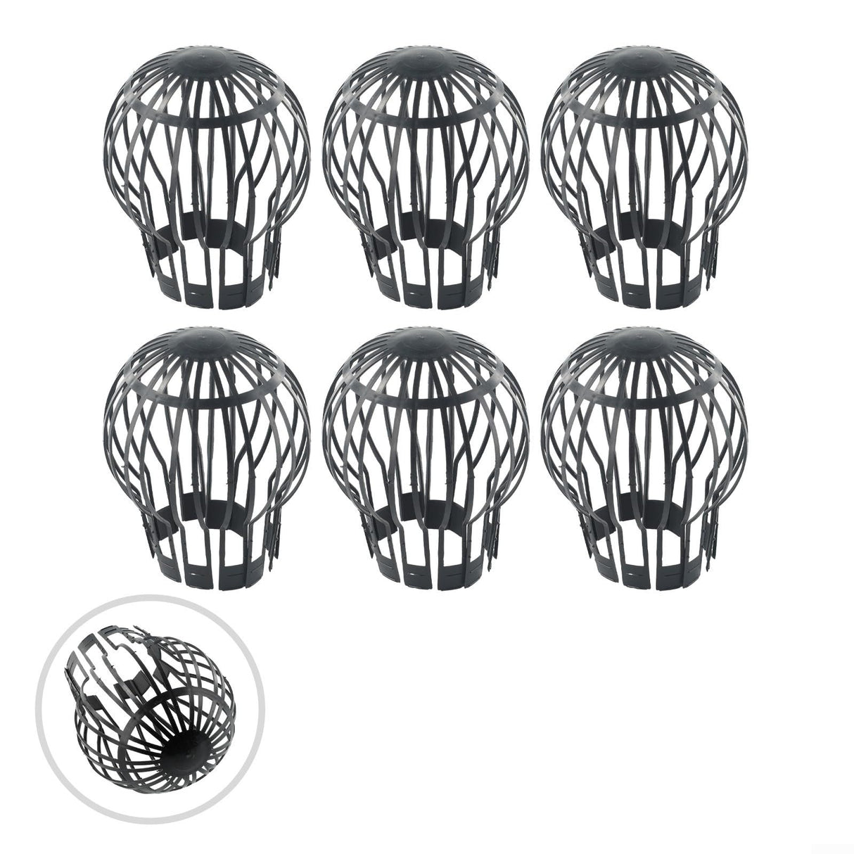 Oniissy 6 X Down Pipe Filter Leaf Debris Dirt Protecter Outdoor Drain Cover Gutter Block, Flexible Leaf Debris Dirt Protecter for Down Pipes Maintain a Clear Flow (6PCS)