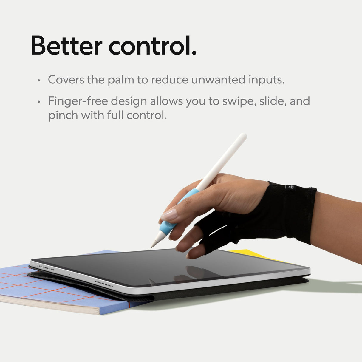 Paperlike® Drawing Glove for iPad - Artist Glove for Drawing on Tablets (Right and Left Hand; 3 Sizes: S, M, L)