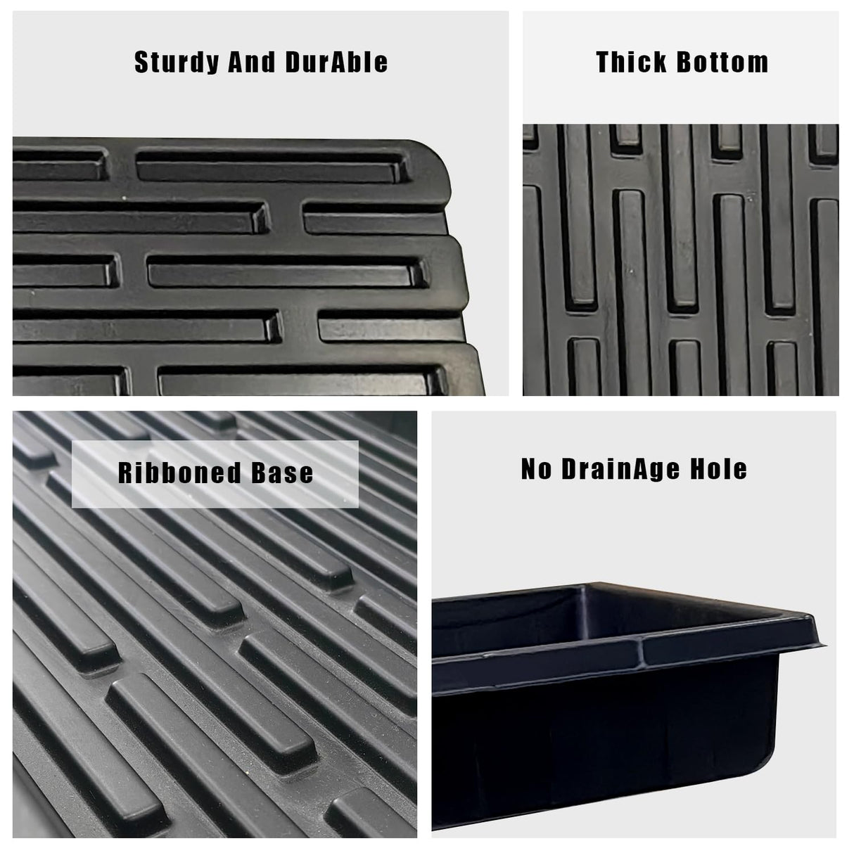 RooTrimmer Plant Growing Nursery, Standard 1020 Trays Plastic Sturdy Farmer Self Seedling Tray for Microgreens Indoor Nursery Pots Transplantation (5-Pack, 21.6"Ć11.2", 2.52" Deep, no Holes)