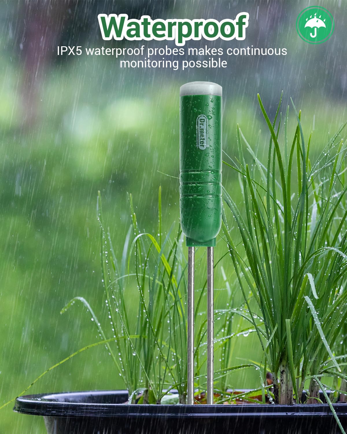 Dr.meter 4-in-1 Soil Moisture Meter 300ft Wireless Soil Tester Sensor