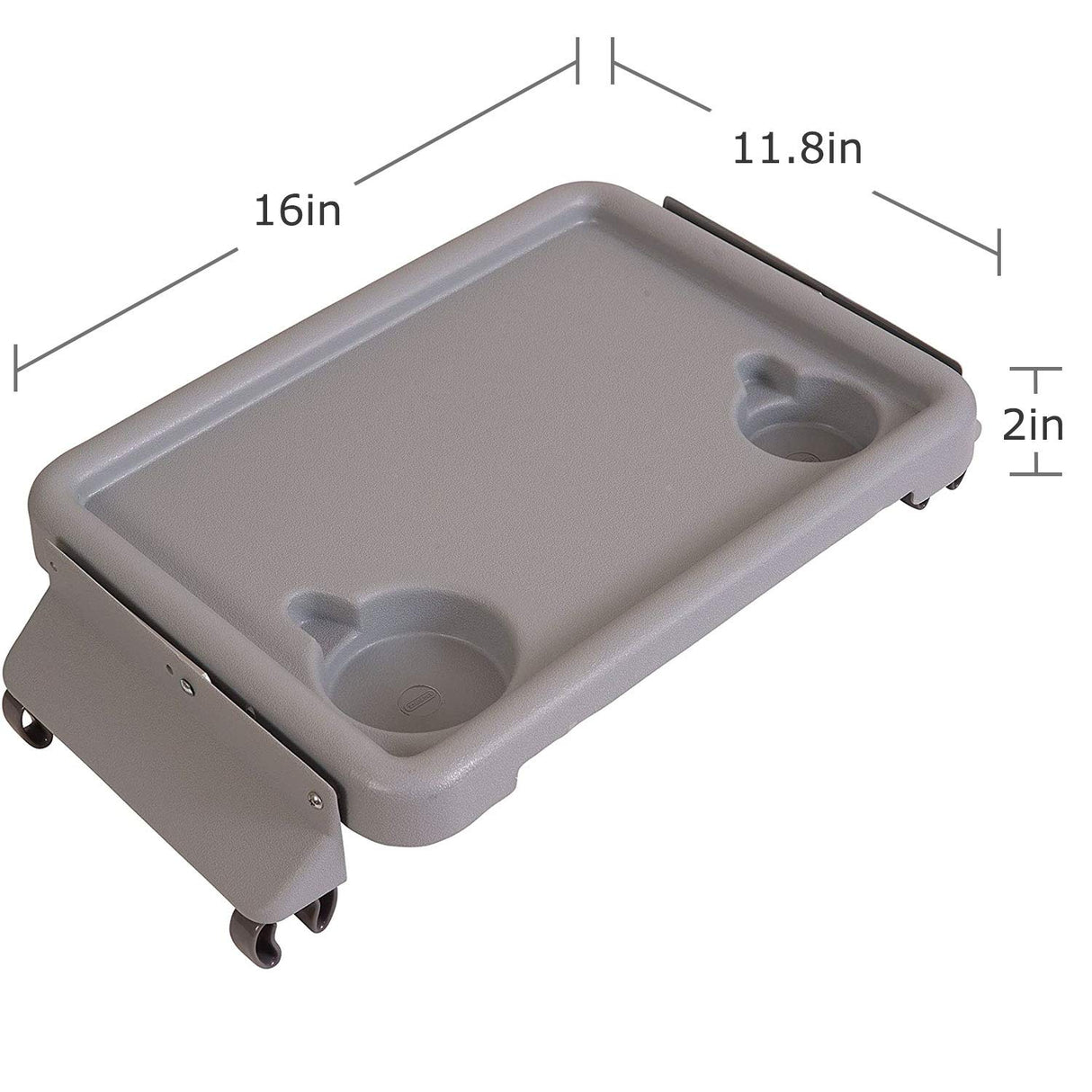DMI Walker Tray, Rollator Tray, Mobility and Walker Accessory Tray Table Fits Most Standard Walkers, Folding with Two Cup Holders and Tool Free Assembly, 16 x 11.8 inch