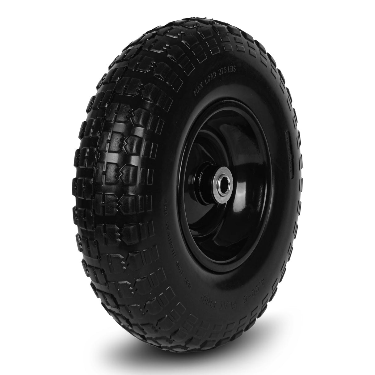 Taifa 1 PC 13 Inch Rubber Solid Flat Free Replacement Tires and Wheels 4.00-6 with 5/8'' Axle Bore Hole, Air Less Wheel for Wheelbarrow/Wagon/Hand Truck/Trolley/Garden Scooter etc.