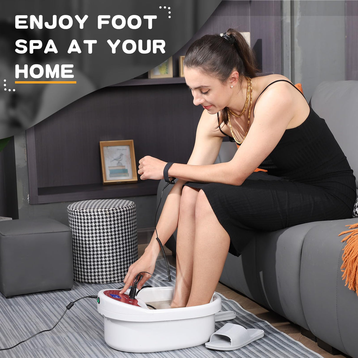 Ionic Foot Bath Detox Machine, Foot Detox Machine, Ionic Foot Spa Kit with 10 Ginger Tablets 2 Arrays 25 Tub Liners for Home use or Salon