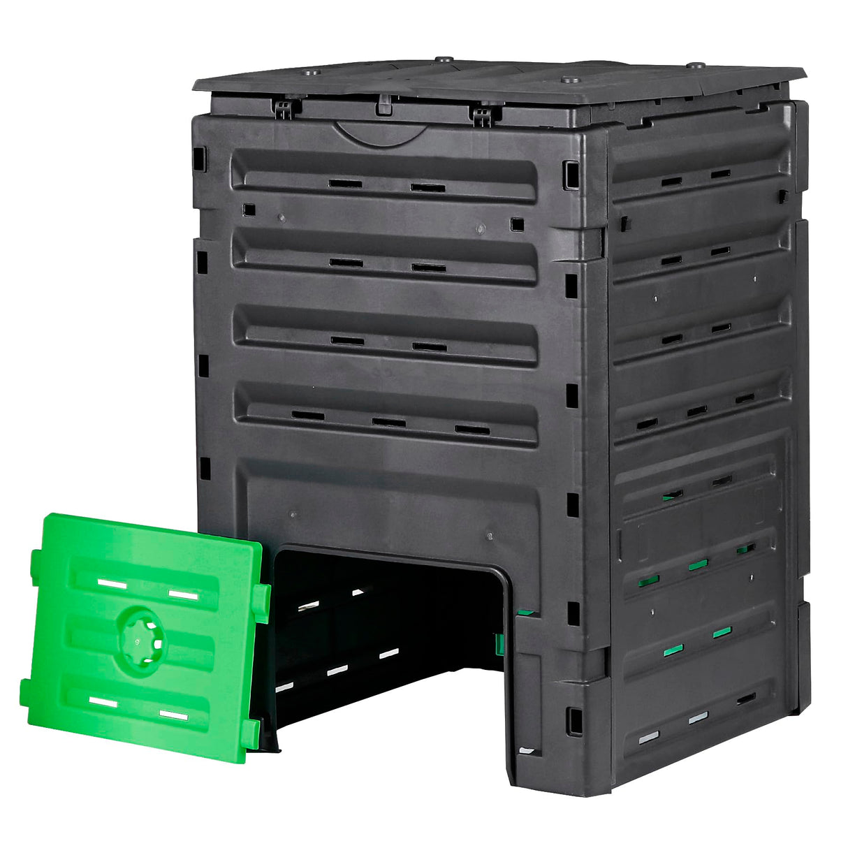 120 Gallon (450L) BPA Free Garden Compost Bin - Easy Assembly, Aerating Outdoor Compost Box for Fast Fertile Soil Creation