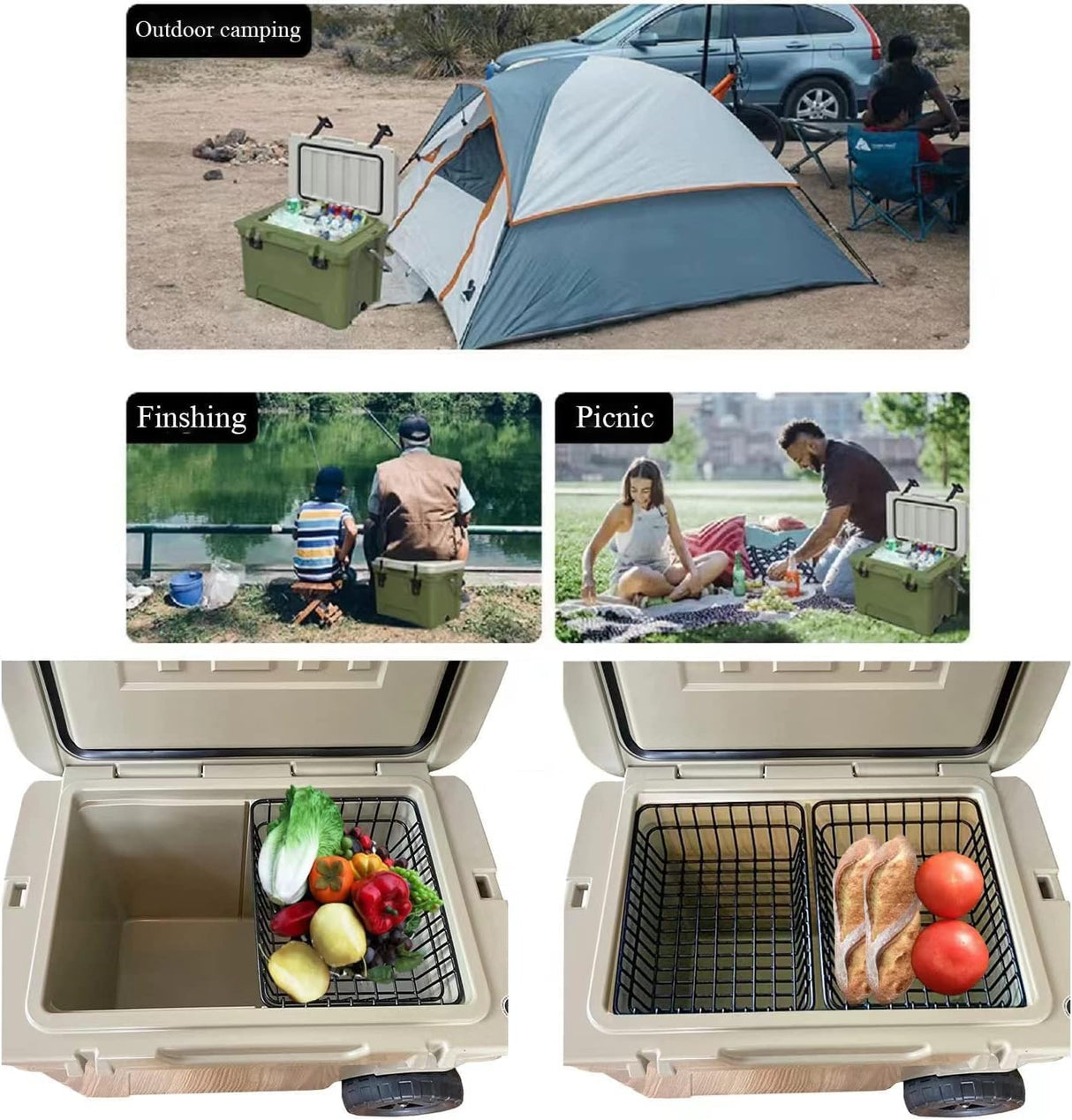 2 Pack Cooler Basket for Yeti Tundra Haul,Stays Food Chilled and Dry, Compatible with Other Cooler Accessories Cooler Locks, Dividers, Ice etc (Tundra Haul 2 Pack)