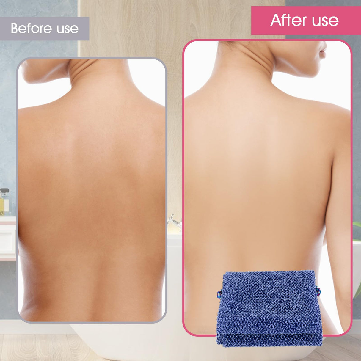 2 Pieces African Exfoliating Net, African Net Sponge Exfoliating Back Scrubber for Shower