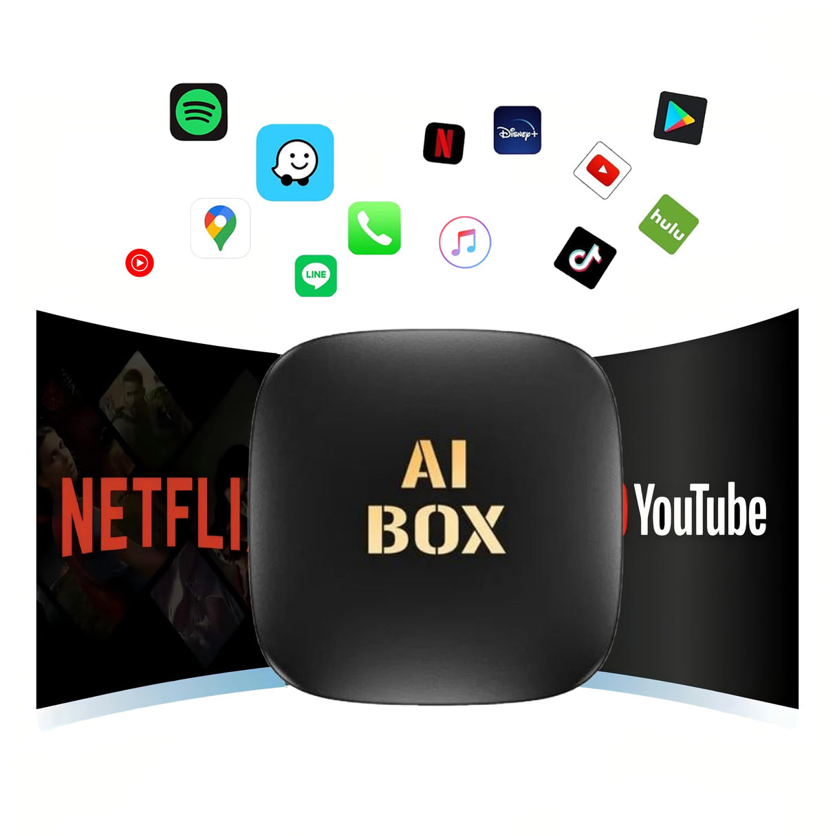 Wireless CarPlay Adapter, 2025 Upgrade with Netflix/YouTube/TF Card Plug & Play Dongle | Wireless Adapter for iPhone & Android Auto | Supports CarPlay for Cars | Dual System, 5G WiFi, Easy Setup 2+32G