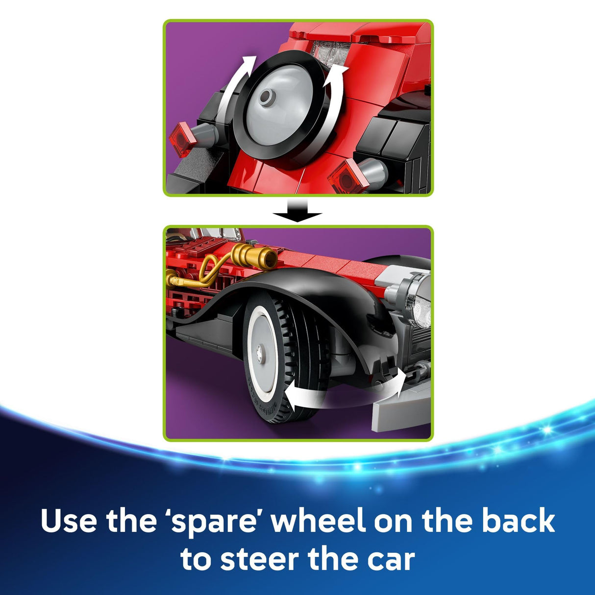 LEGO Disney Cruella De Vil’s Car Building Toy - 101 Dalmations Pretend Play Vehicle Building Set for Girls & Boys, Ages 9+ - Gift for Christmas - 43277