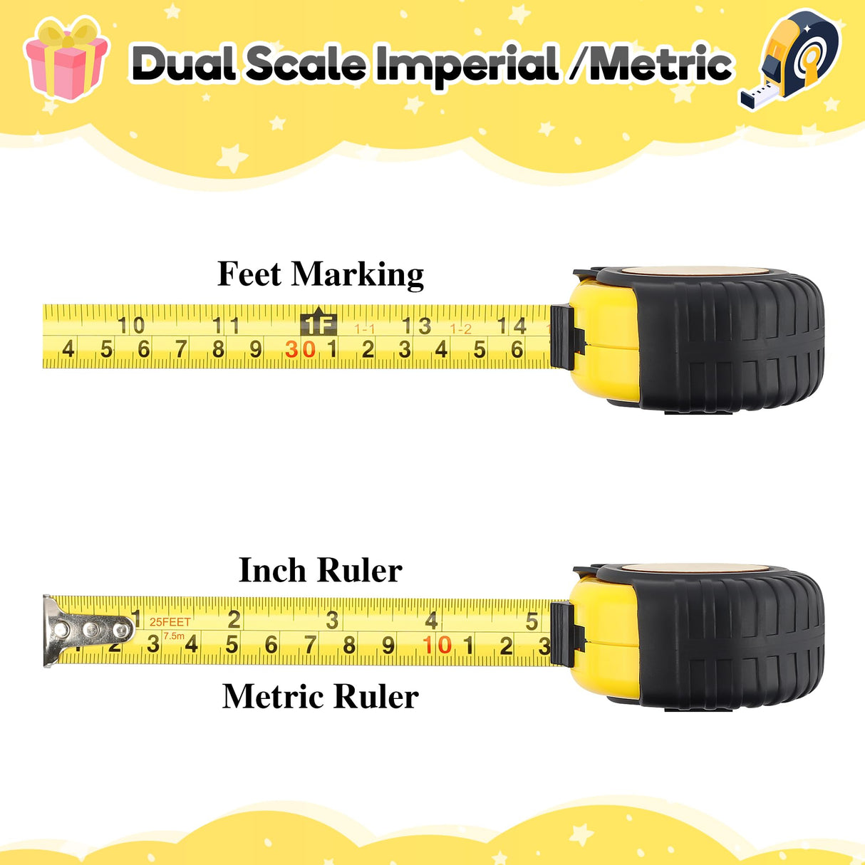 Fathers Day Birthday Gift for Dad, Dad Gifts from Son Daughter, Gift for Best New Daddy Father in Law Presents Useful Stuff, Tool Woodworker Carpenter Gift, Engraved Tape Measure 25 FT
