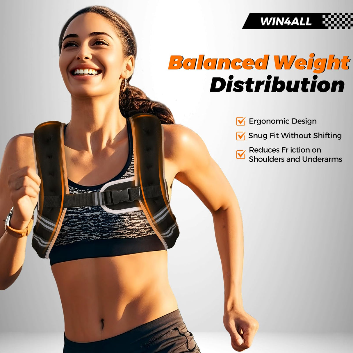 WIN4ALL Weighted Vest Men Women, 6lb/8lb/12lb/16lb/20lb Weighted Vest, Adjustable Women Weight Vest for Walking, Strength Training, Running, Fitness, Muscle Building, 16Lbs, Black