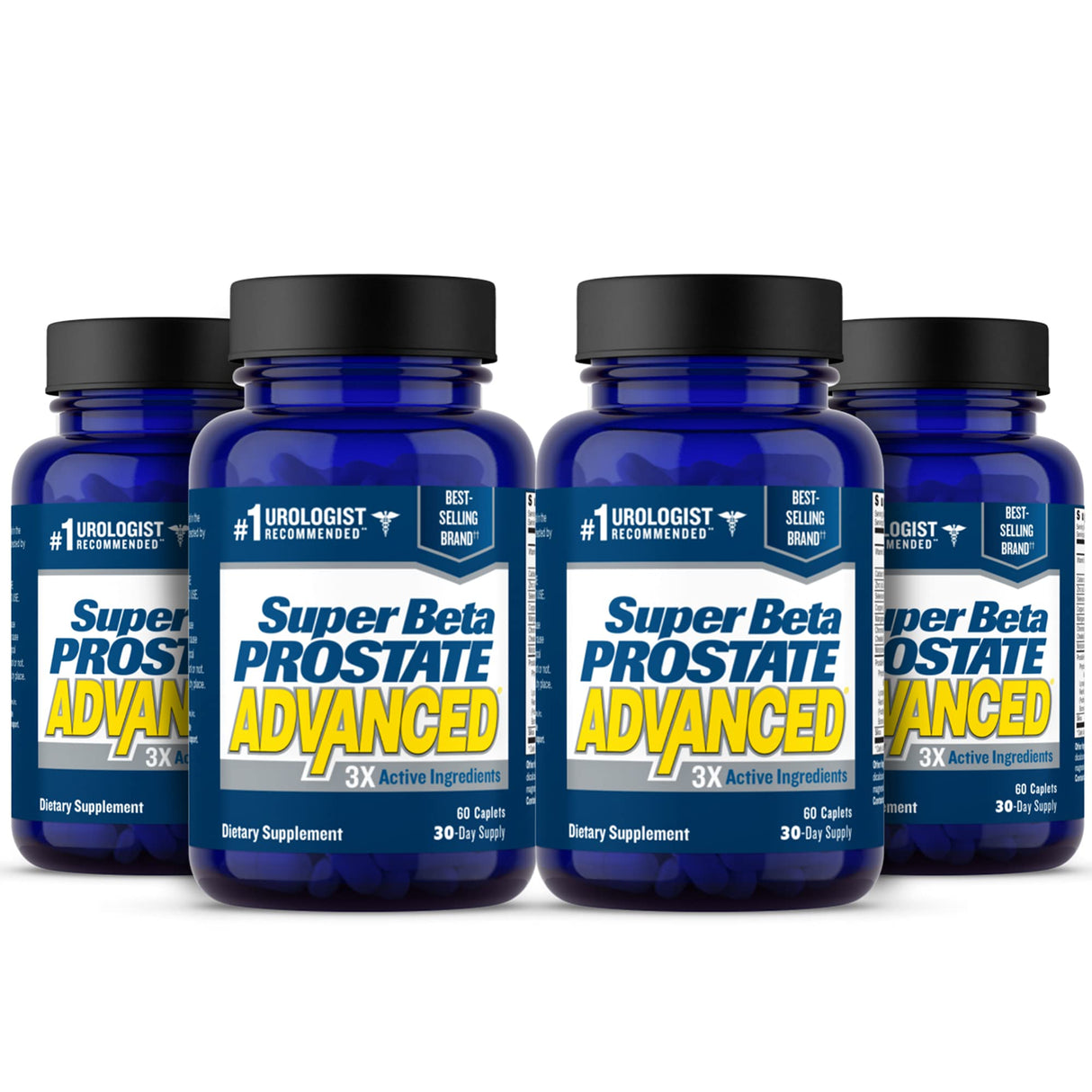 SUPER BETA PROSTATE Advanced – Promote Sleep, Support Bladder Emptying. Prostate Support Supplement for Men's Health with Beta Sitosterol, not Saw Palmetto. (240 Caplets, 4-Pack)