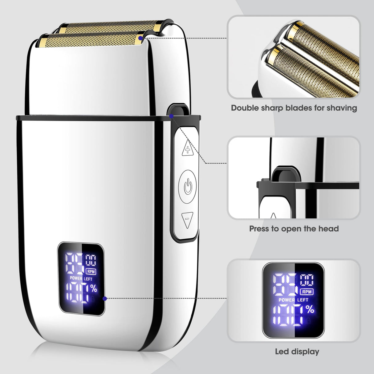 Lanumi Professional Hair Clippers Electric Razor Shavers Men 3 Piece Set Rechargeable Clippers and Trimmers Beard Trimmer Barber Kit with Travel Case Clippers for Hair Cutting Gifts for him