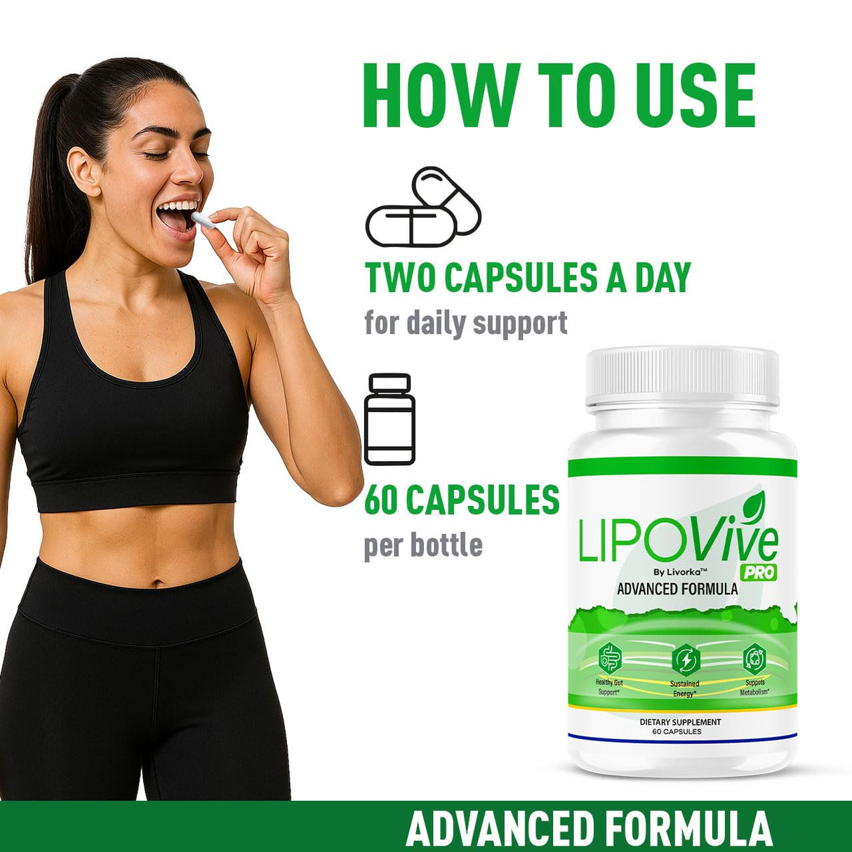 (3 Pack) LipoVive Pro Capsule - Official LipoVive Pro Pills Advanced Formula Premium All Natural Supplement Support, LipoVive Pro Capsule for Overall Health & Wellness, 180 Capsules for 3 Months