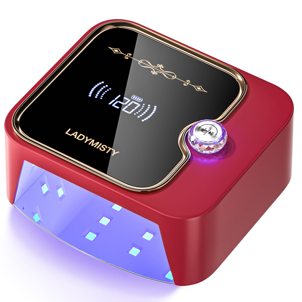 LadyMisty 268W UV Nail Lamp Cordless, Rechargeable UV Light for Gel Nails with Convenient Knob & Full LCD Display Screen, Portable LED Nail Lamp, Professional Nail Dryer for Nail Salon & Home Use