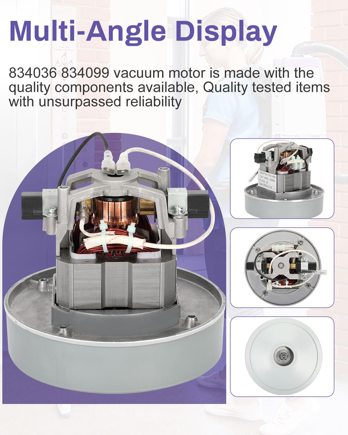 836099 834036 Vacuum Motor Compatible with proteam Super Coach Pro 10 and Super Coach Pro 6, proteam 107303 Cooling Fan for The ProVac FS 6