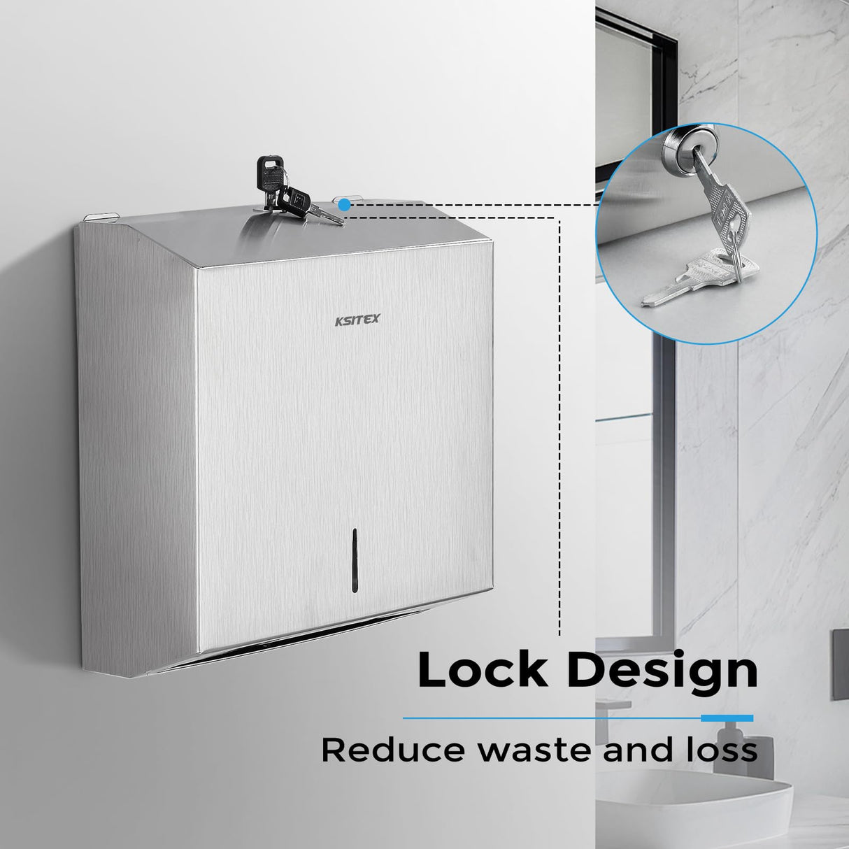 Paper Towel Holder Dispenser Wall Mount, SUS304 Stainless Steel Paper Towel Dispenser, Toilet Paper Napkin Holder, C Fold Multifold Trifold Paper Towel Dispenser, Hand Towel Dispenser for Commercial