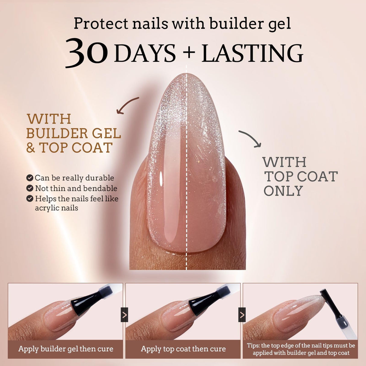 BTArtboxnails XCOATTIPS Press on Nails - Cat Eye Christmas Press on Nails, French Tip Nails Short Almond Nail Tips, Soft Gel Nails False Nail, Soak Off Acrylic Fake Nails Extensions