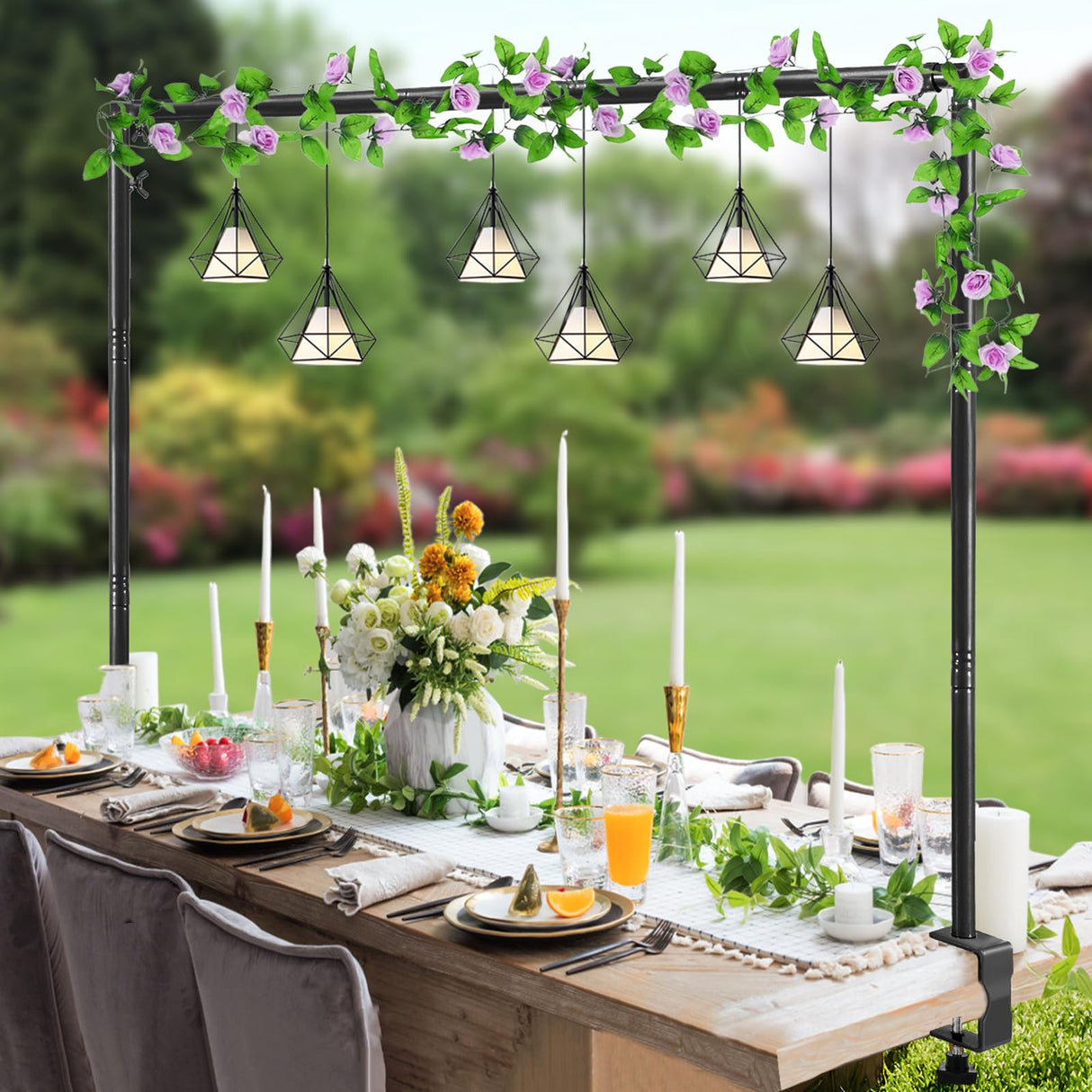 WellSign Over The Table Rod Stand with Clamps Adjustable Table Arch Frame