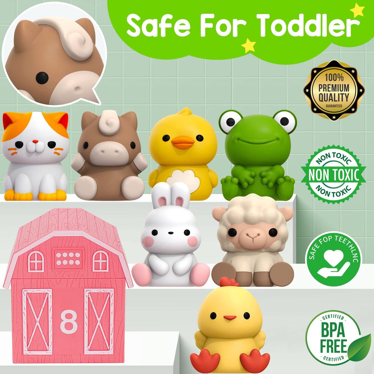 KMUYSL Toys for 1,2,3 Year Old Boys Girls, Farm Animals Toys Playset, Counting Skill, Color Matching, Christmas Birthday Easter Educational Gift for Baby Toddler Boys Girls Age 12-18 Months