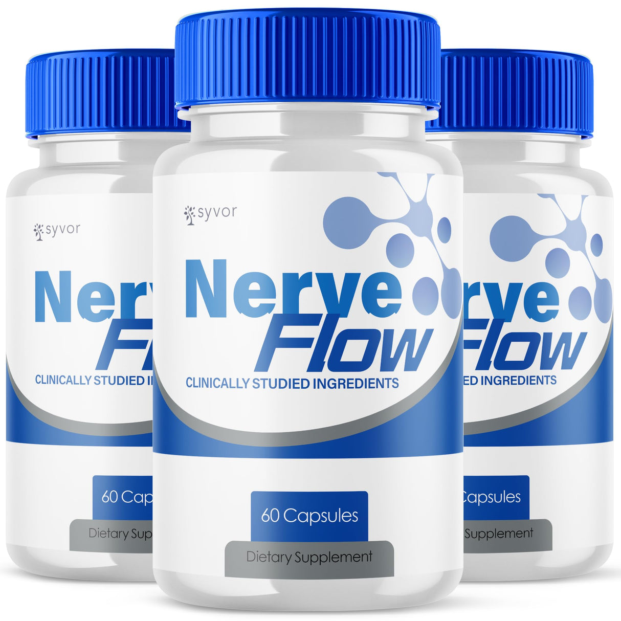 (3 Pack) Nerve Flow Capsules, Official Nerve Flow Pills Made with All Natural Ingredients, Maximum Strength NerveFlow Sciatic Support Supplement with Advanced Vitamins for Women & Men (180 Capsules)