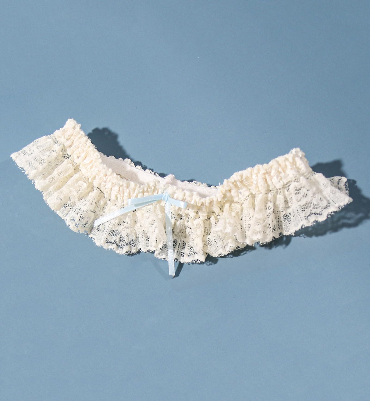 UnderYours Womens Rosalyn Garter Ivory-Baby Blue One Size
