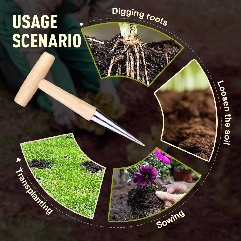 Plant Hole Digger for Planting, Bulb Planting Tool, Handheld Digger, Garden Seed Planting Tool, Garden Seed Dispenser, For Planting Tulip Daffodil Saffron Vegetable Seeds, Easy to Drill Holes (1 PC)