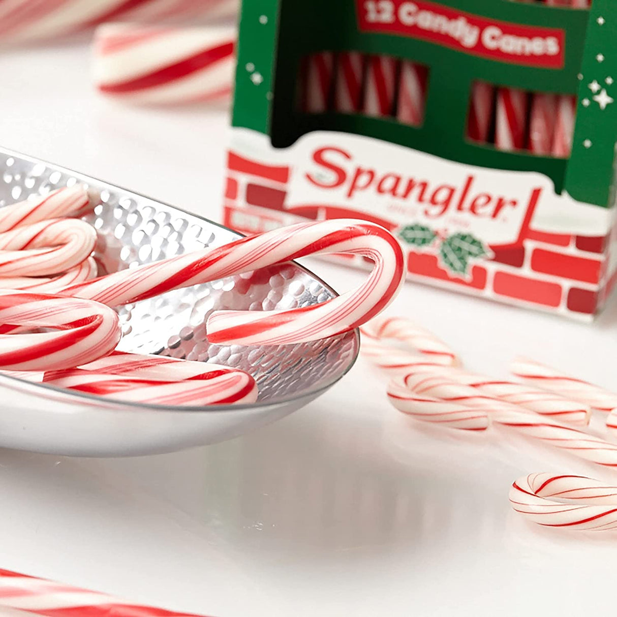 Spangler Red and White Christmas Candy Canes - Classic Christmas Treats, Natural Peppermint Sticks, Candy Canes Bulk, Individually Wrapped, Regular Size - 144 Count (12x12 Ct. Boxes)
