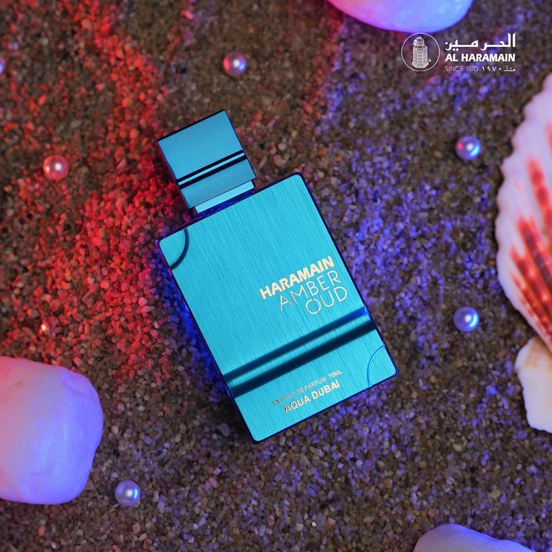 Al Haramain Amber Oud Aqua Dubai Extrait De Parfum Spray - Arabian Perfume for Women & Men - Arabic Cologne - Long Lasting Fruity Fragrance with Bergamot, Fruits, Amber, Musk - Eau De Parfum - 3.33 oz