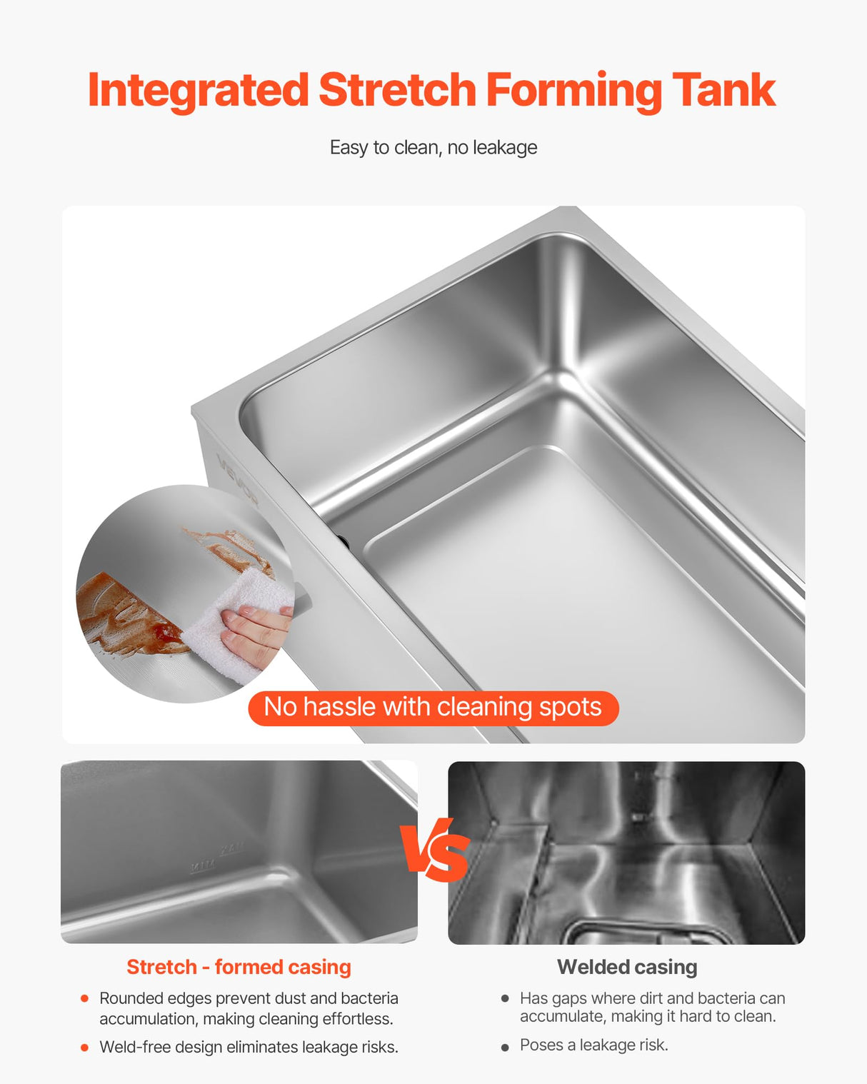 VEVOR 5-Pan Commercial Food Warmer, 24QT Electric Steam Table, 1200W Professional Countertop Stainless Steel Buffet Bain Marie with 86-185°F Temp Control for Catering and Restaurants, Silver