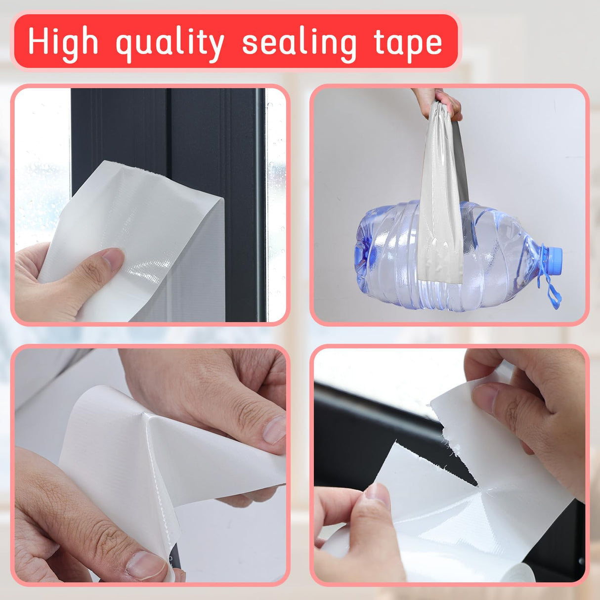 Birllaid White Window Sealing Tape, Window AC Tape, 3 Inch x 65 FT Waterproof Blocker for Cold Heat Air, Windproof, No Residue Strong adheisve