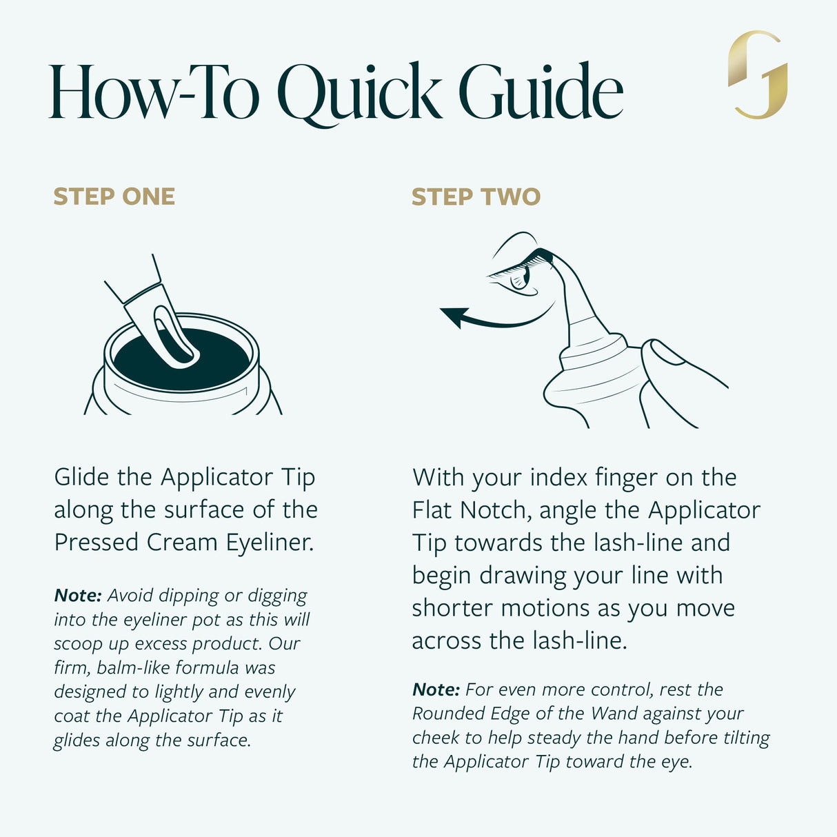 GUIDE Beauty Eyeliner Duo, GUIDE Wand & Line Luxe/Long-Wear Eyeliner Cream (Black), Multi-Purpose Make-Up Application Tool, Universal Design for Easy Eye & Lip Liner