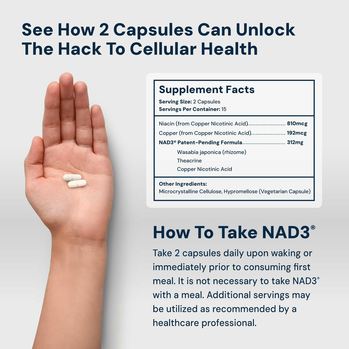 HPN NAD+ Booster – Nicotinamide Riboside Alternative (NAD3) for Men & Women | Anti Aging NRF2 Activator, 312 mg per Serving – Natural Energy Supplement for Longevity & Cellular Health, 30 Veggie Pills