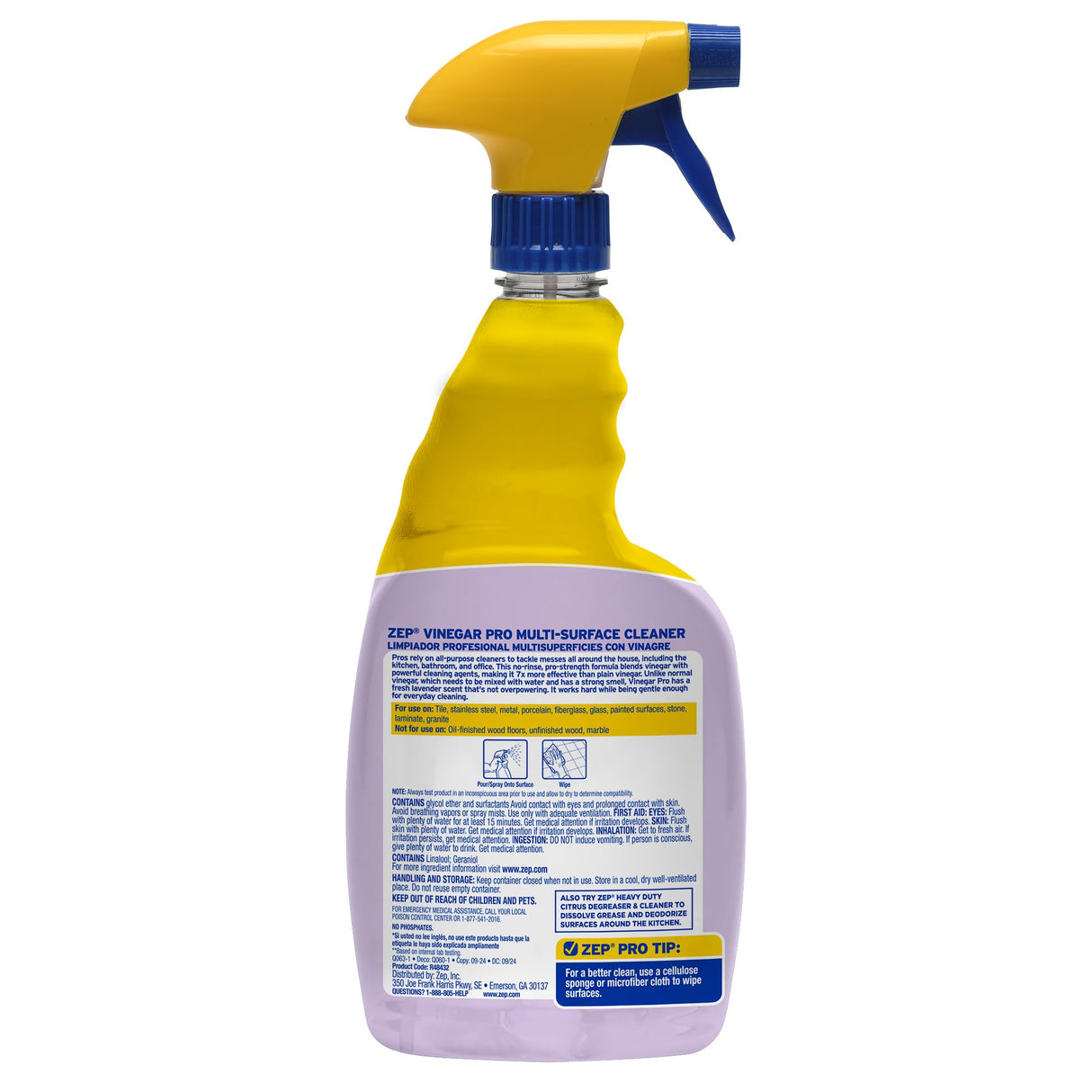 Zep All-Purpose Cleaner with Vinegar Added - 32 Ounces (Case of 4) R48432 - Industrial Grade Cleaner