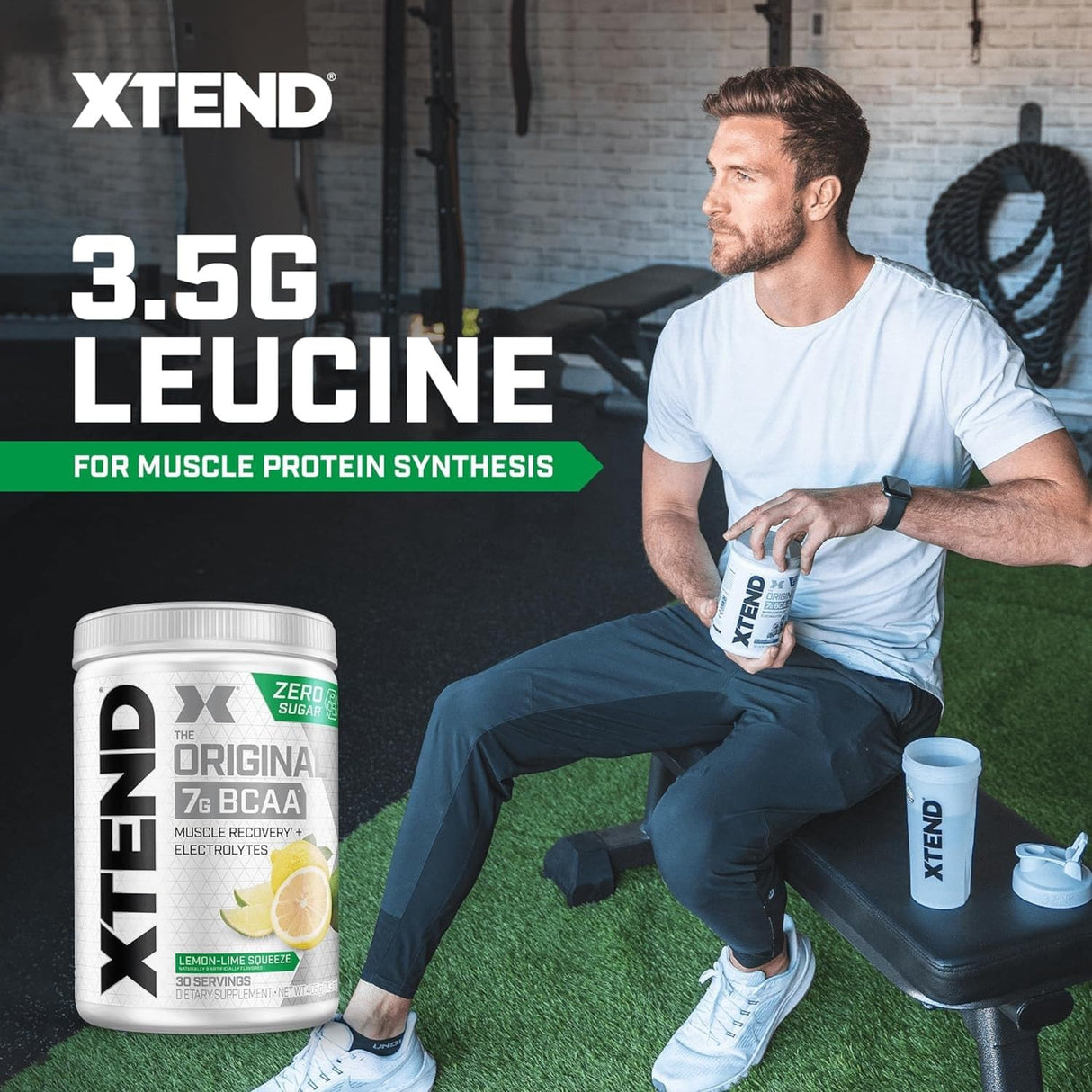 Xtend XTEND Original BCAA Powder 7g BCAA and 2.5g L-Glutamine, Sugar Free Post Workout Muscle Recovery Drink with Amino Acids for Men & Women, 30 Servings