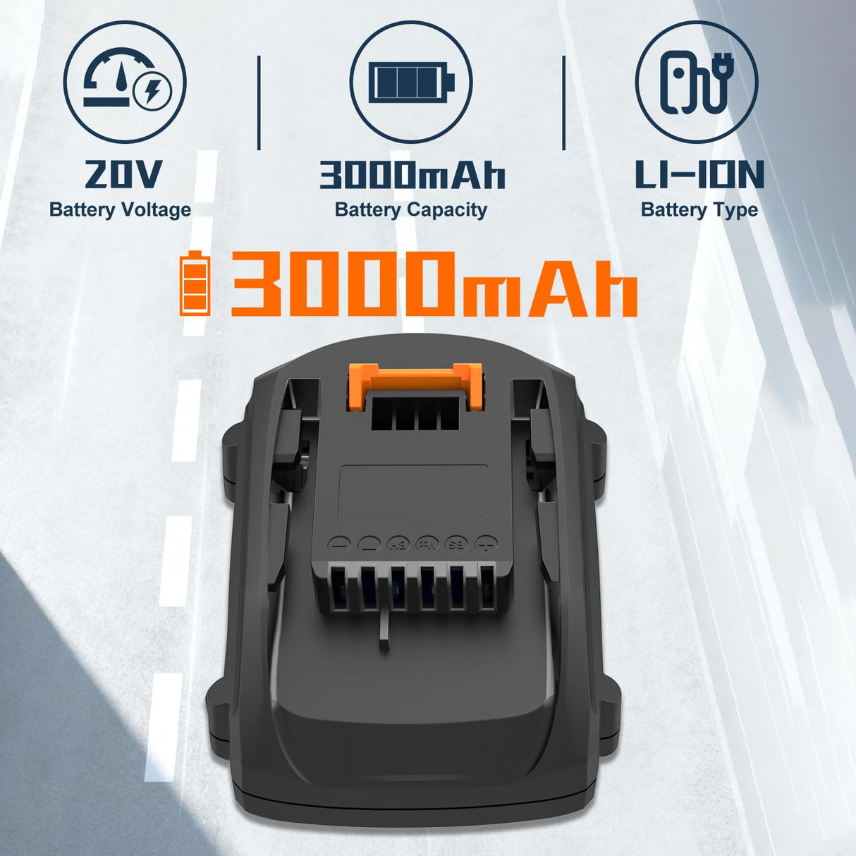 Koedsion 2Pack 3000mAh Battery Replacement for Worx PowerShare 20V Batteries WA3520 WA3525 WA3575 WA3669 WG151s WG155s WG251s WG255s WG540s WG545s WG890 WG891