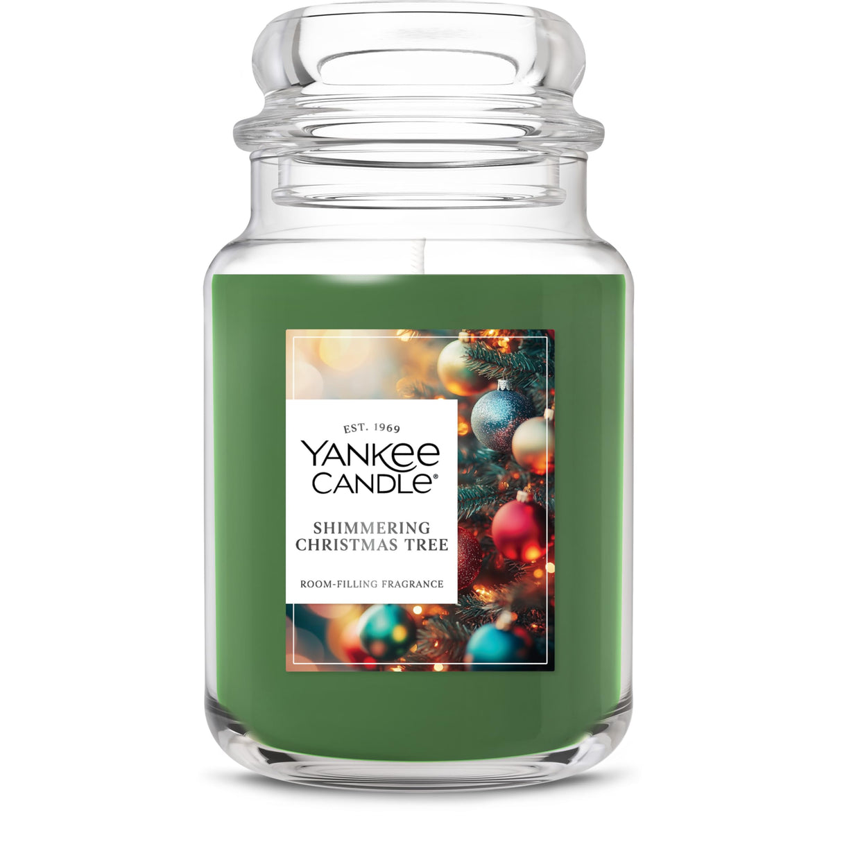 Yankee Candle Shimmering Christmas Tree Scented Candle, 22oz Large Jar with up to 150 Hour Burn Time, Giftable, Holidays