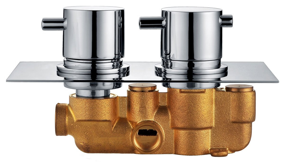 Valla Single Shower Thermostatic Valve | Concealed Round Controls | Chrome Plate | Single Outlet