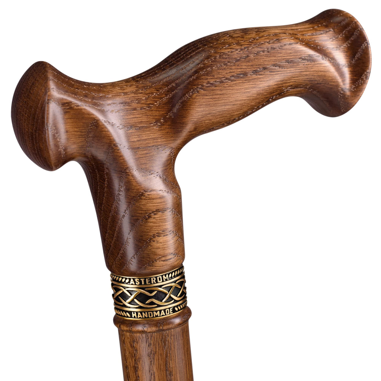 Asterom Walking Cane - Handmade, Ergonomic, Wooden Canes for Men & Women - Unique Wood Walking Sticks for Seniors (Caramel, 35 Inches)