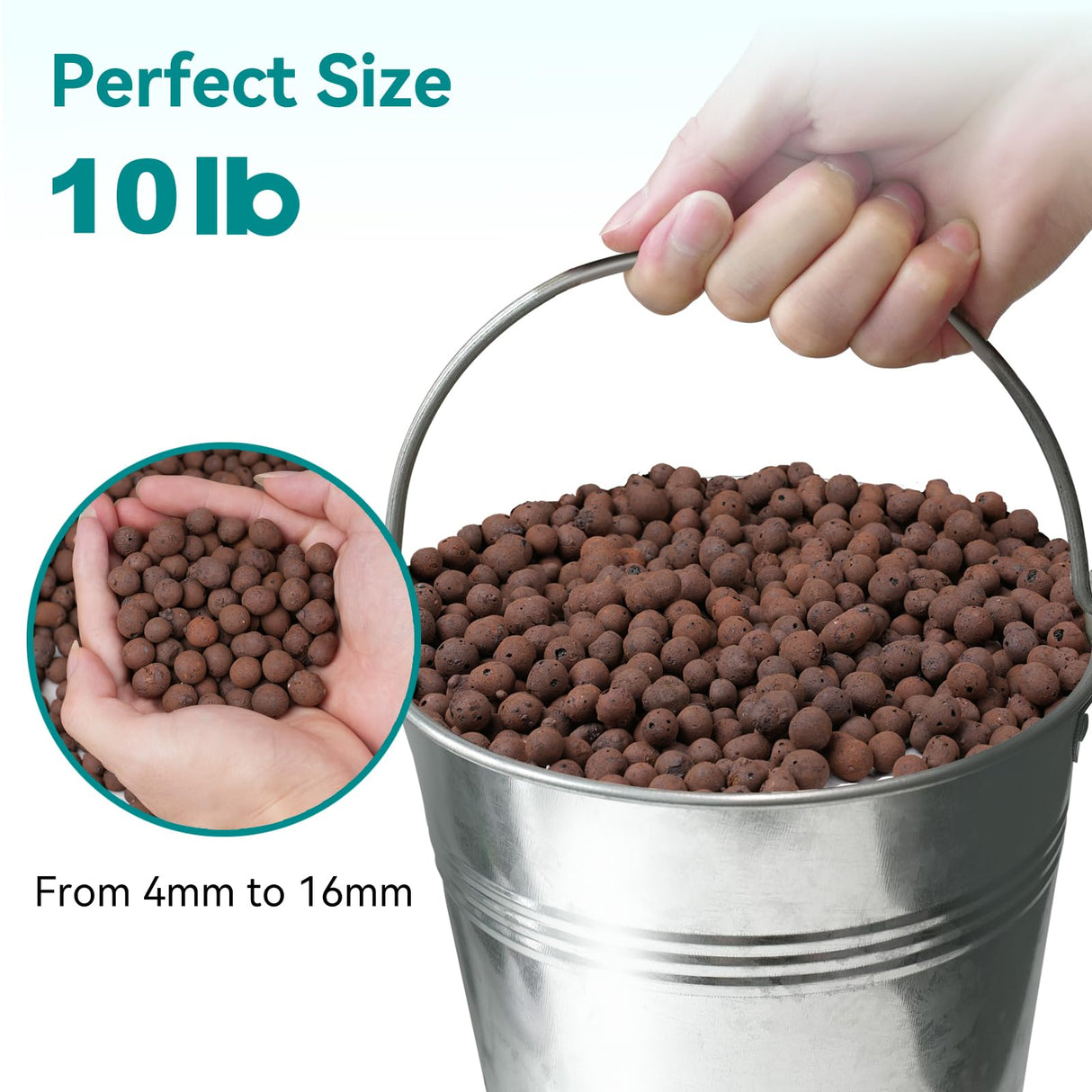 Rahato 10 lbs LECA Clay Pebbles for Plants, 4-16mm Lightweight Clay Balls