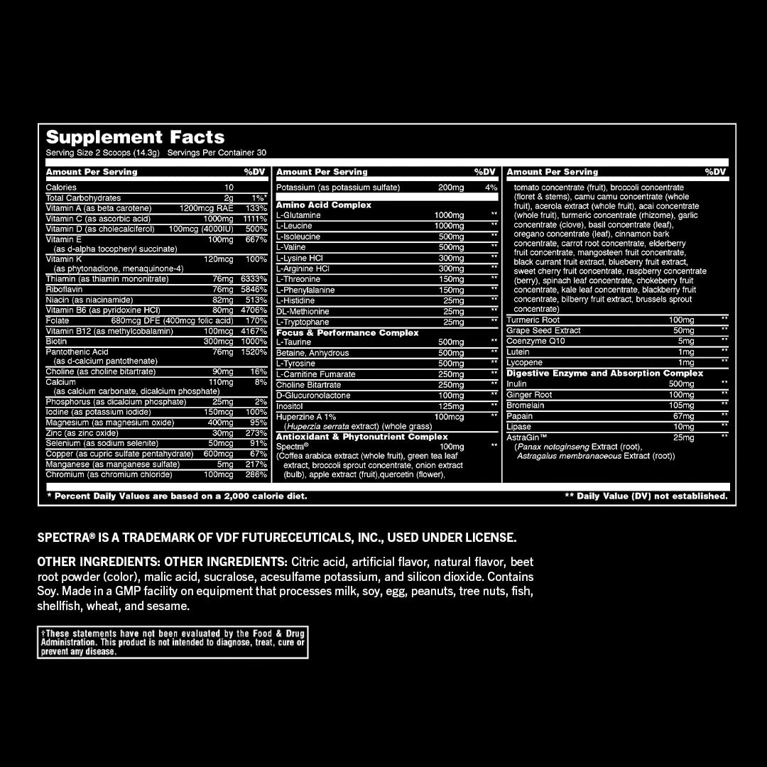 Animal Pak - Convenient All-in-One Vitamin & Supplement Powder - Zinc, Vitamins C, B, D, Amino Acids, Immune Support, Digestive Enzymes, and More - Daily Multivitamin for Women & Men - 60 Scoops