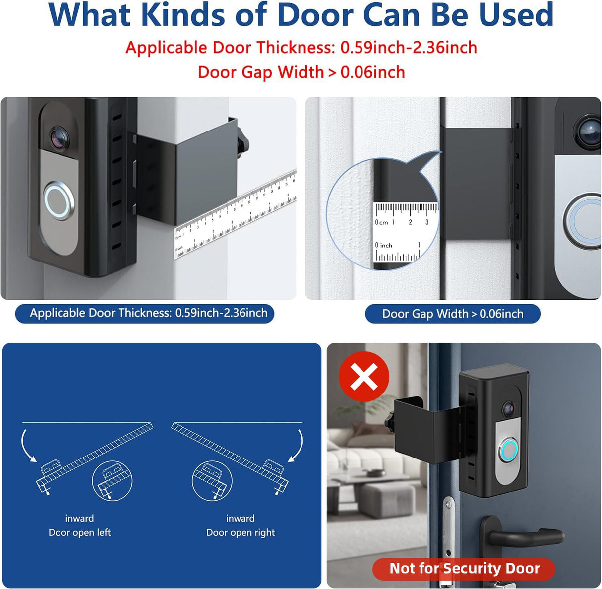 KIMILAR Anti-Theft Video Doorbell Mount Compatible with Ring/Blink Wireless Video Doorbell, Adjustable Mounting Bracket Accessories for Houses, Apartments, Businesses, Not for Blink 2nd Gen