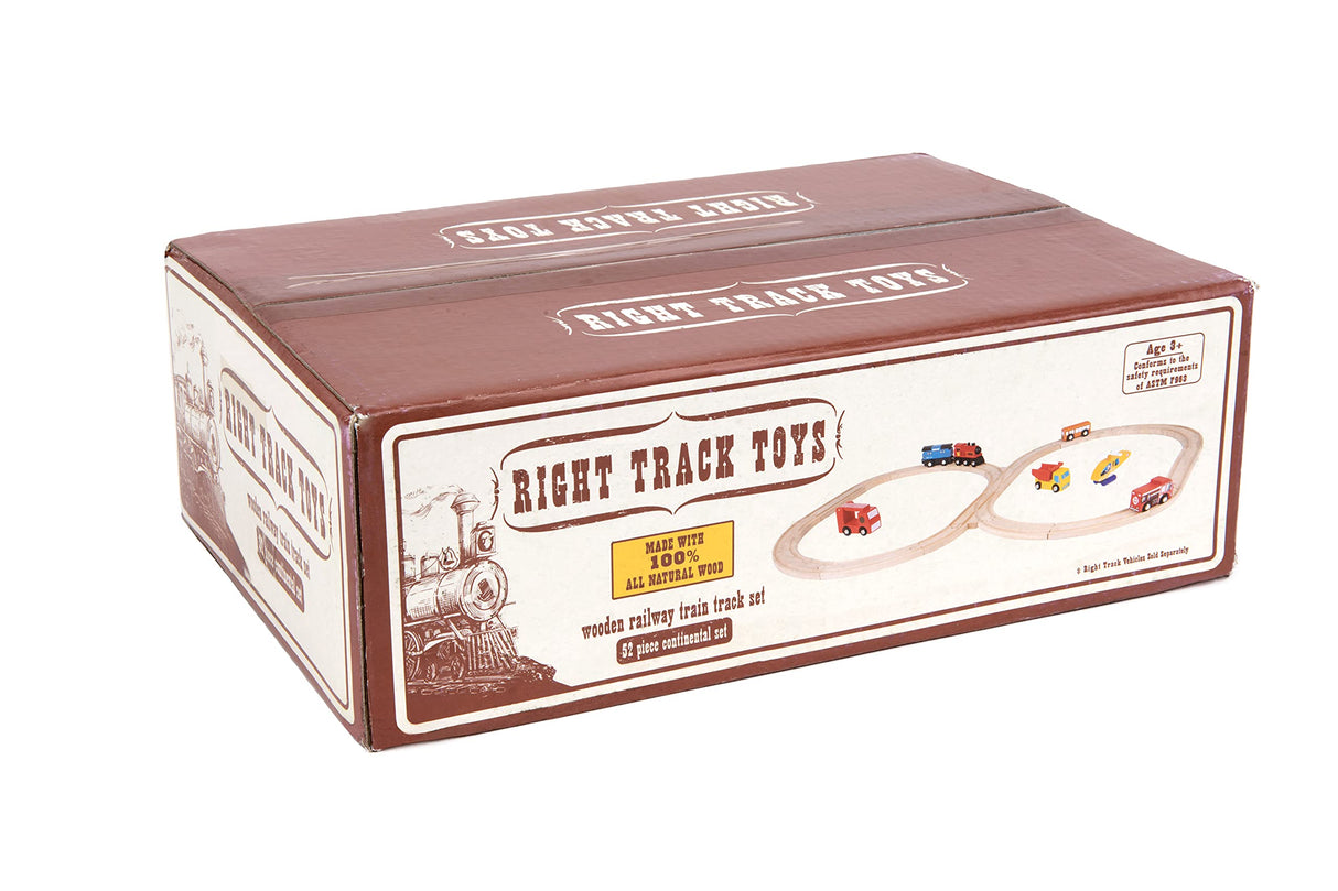 Wooden Train Track 52 Piece Set-18 Feet Of Track Expansion - 5 Distinct Pieces - 100% Compatible with All Major Brands Including Thomas Wooden Railway System: Screen Free Christmas Gift For Toddlers