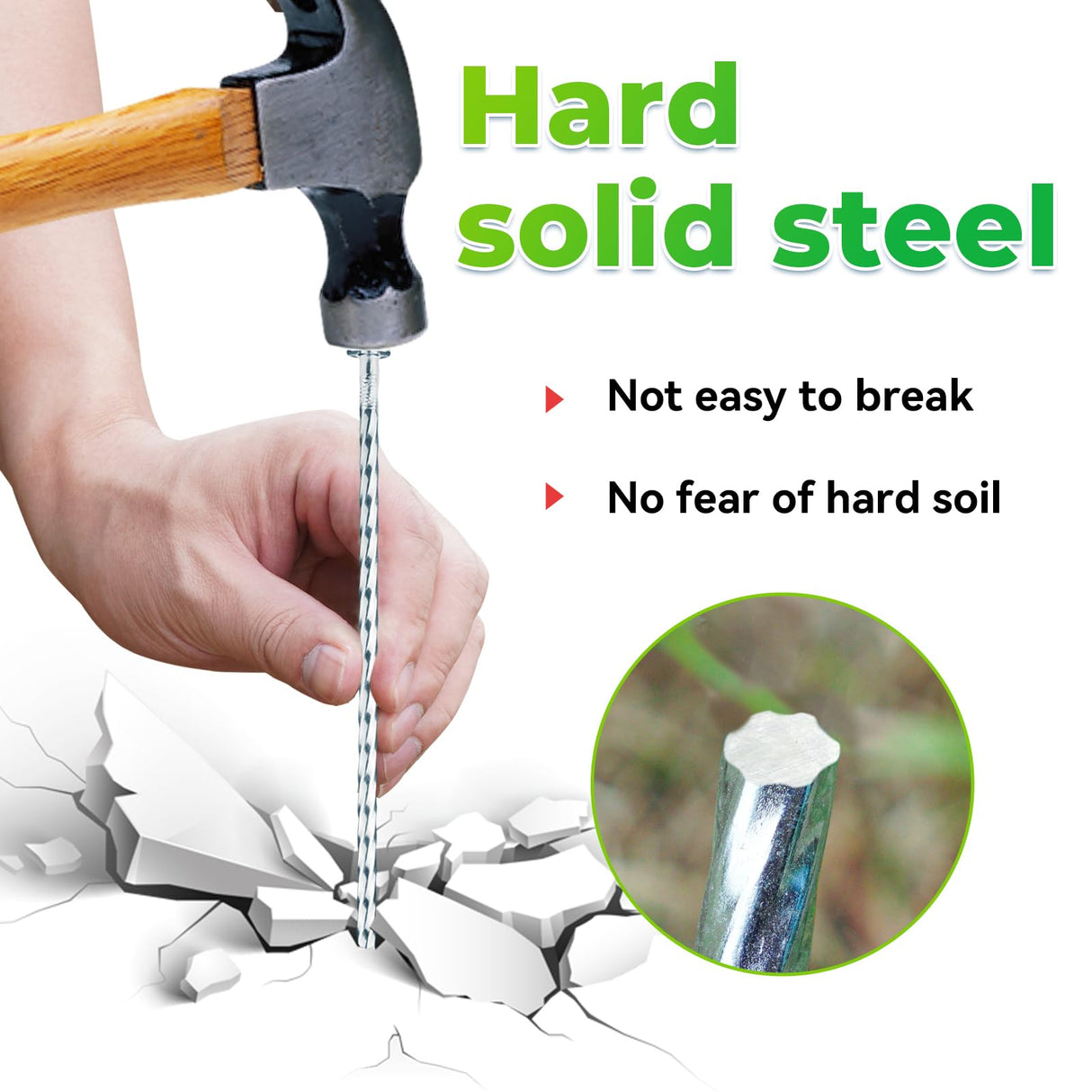 EISENSP 6.3-Inch Galvanized Heavy-Duty Landscape Stakes, (300-Pack) Spiral Metal Turf Spikes for Artificial Grass, Paver Edging, Weed Barrier, Securing Fences and More
