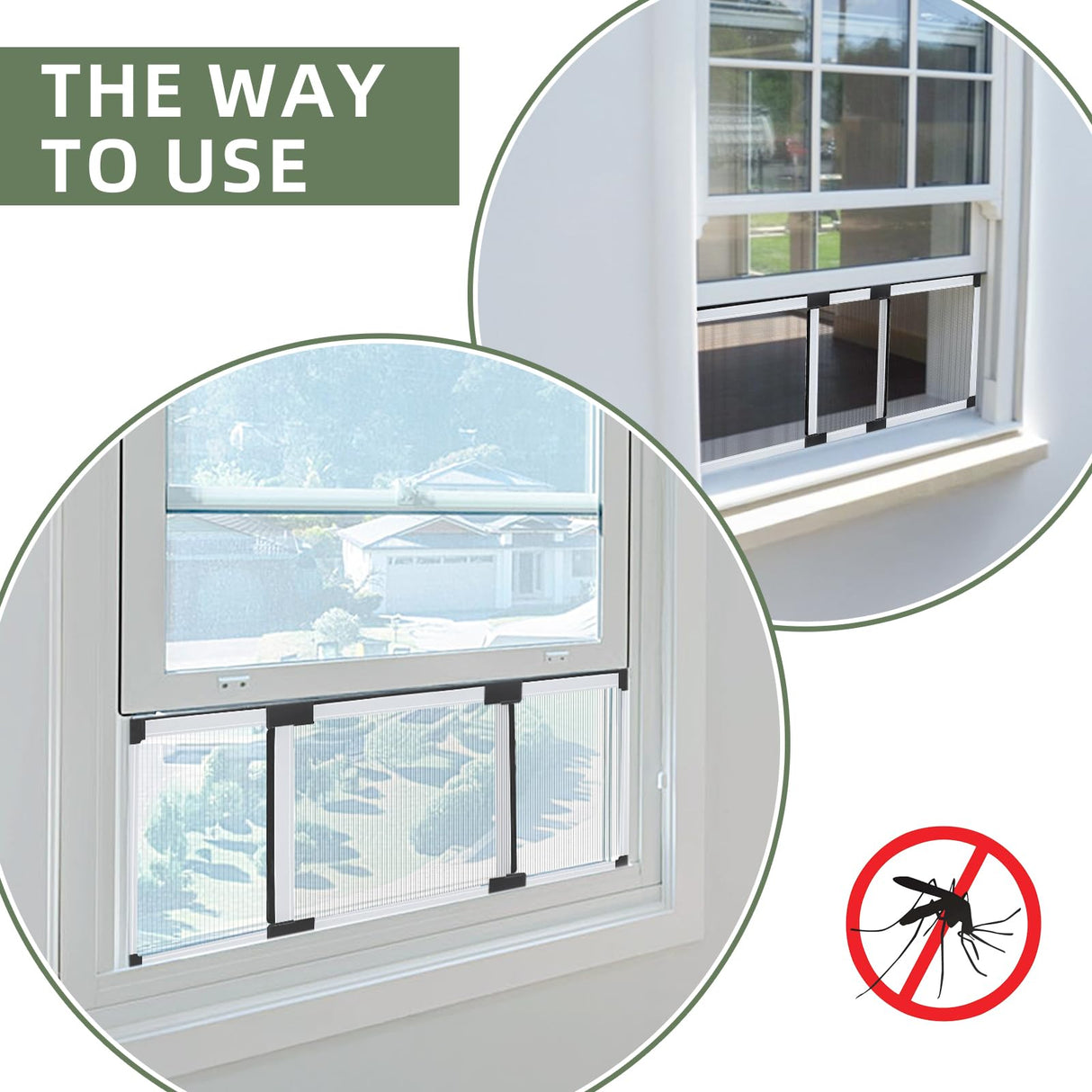 FLYZZZ Adjustable Sliding Window Screen, 2 Ways Aluminum Frame Expandable Window Screen (15.74 ''h x21-40''w)or Convert to Vertical (21.65"h x 15-28"w), B