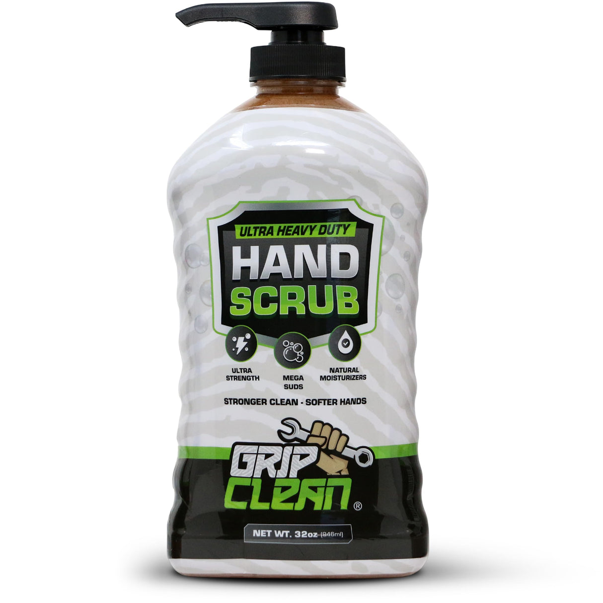 Grip Clean Ultra Heavy Duty Hand Cleaner for Mechanics β Walnut Shell & Clay-Infused Technology Removes Grease, Oil & Paint β Pro-Grade Industrial Hand Soap with Cherry Scent - 32 Fl Oz