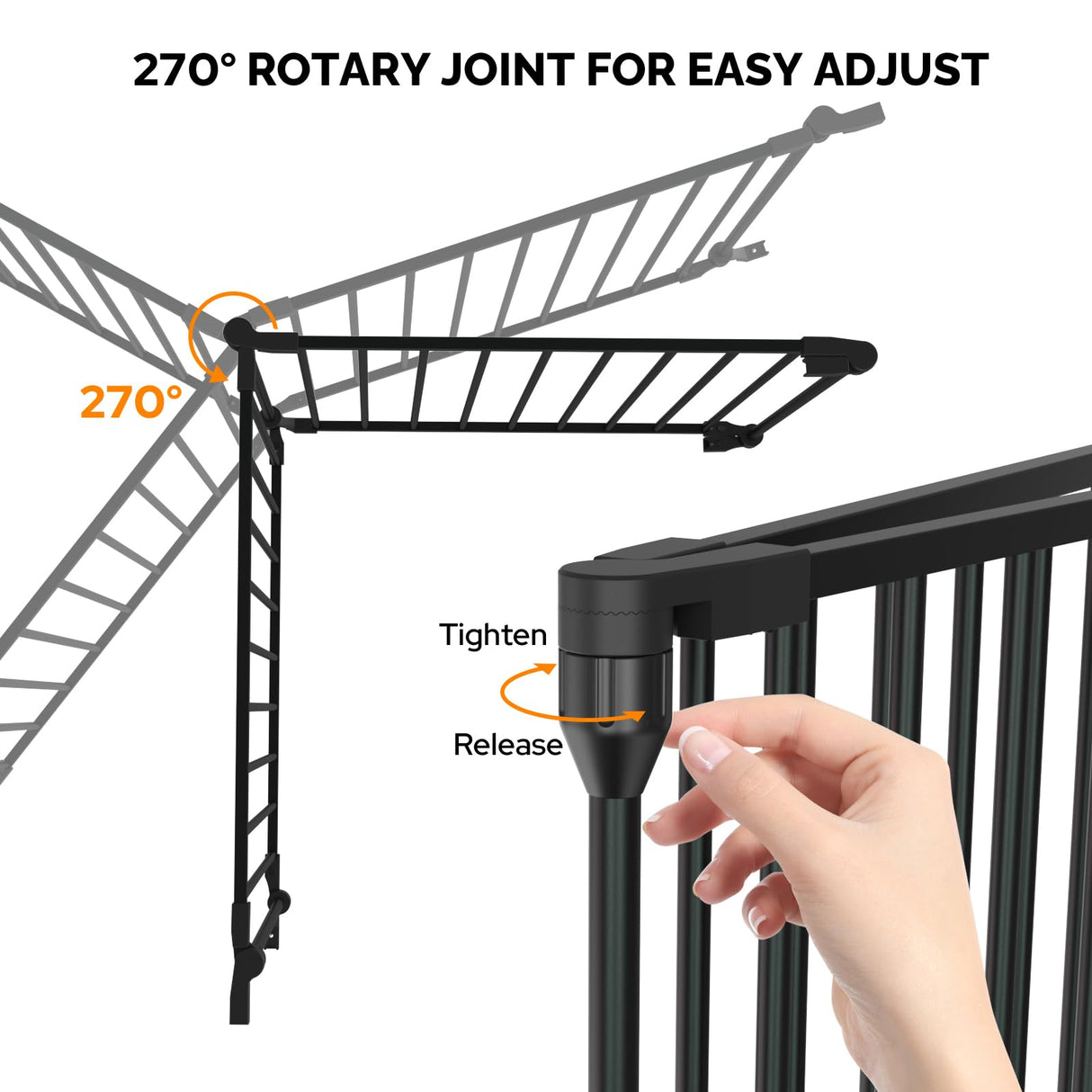 Bonnlo 120.5-Inch Metal Fireplace Fence Guard 5-Panel Baby Safety Gate/Barrier/Play Yard with Door Christmas Tree Fence Hearth Gate for Kids/Pet/Toddler/Dog/Cat, Black
