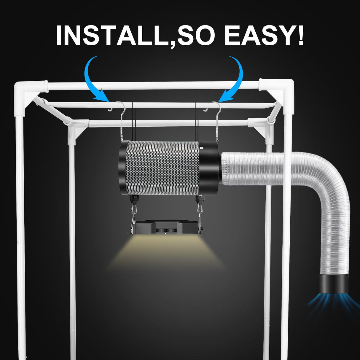 ATOUR 4 Inch Air Carbon Filter with Australian Virgin Charcoal – Odor Control. Built-in 5.5" Quiet Fan with Speed Control, for Inline Duct Fans & Grow Tents. Includes Vent Cover + Pre-Filter 4"x13.4"